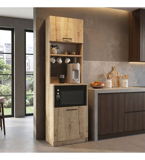 Έπιπλο κουζίνας Tuco χρώμα sapphire oak 53,8x40x180εκ.