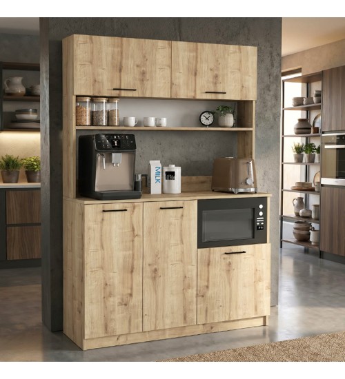 Έπιπλο κουζίνας Tuco χρώμα sapphire oak 123,8x40x180εκ.