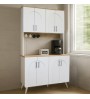 Έπιπλο κουζίνας Kalira χρώμα λευκό - rota oak 120x40x196εκ.