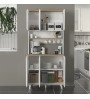 Έπιπλο κουζίνας Potter χρώμα λευκό - rota oak 90x40x196,1εκ.
