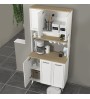 Έπιπλο κουζίνας Potter χρώμα λευκό - rota oak 90x40x196,1εκ.