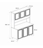 Έπιπλο κουζίνας Potter χρώμα λευκό - rota oak 90x40x196,1εκ.