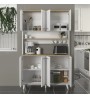Έπιπλο κουζίνας Potter χρώμα λευκό - rota oak 120x40x196,1εκ.