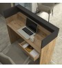 Γραφείο υποδοχής - reception με LED χρώμα sepet oak - ανθρακί 113,6x42x110εκ.