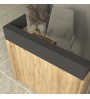Γραφείο υποδοχής - reception με LED χρώμα sepet oak - ανθρακί 113,6x42x110εκ.