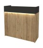 Γραφείο υποδοχής - reception με LED χρώμα sepet oak - ανθρακί 113,6x42x110εκ.