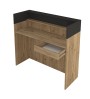 Γραφείο υποδοχής - reception με LED χρώμα sepet oak - ανθρακί 113,6x42x110εκ.