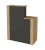 Γραφείο υποδοχής - reception χρώμα sepet oak - ανθρακί 86,9x40x110,3εκ.