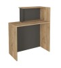 Γραφείο υποδοχής - reception χρώμα sepet oak - ανθρακί 86,9x40x110,3εκ.