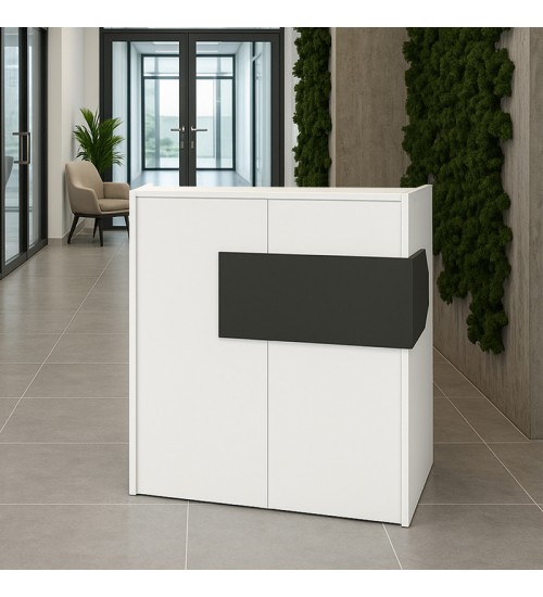 Γραφείο υποδοχής - reception με LED χρώμα λευκό - ανθρακί 95,5x40x110,3εκ.