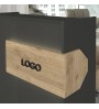 Γραφείο υποδοχής - reception με LED χρώμα ανθρακί - sepet oak 95,5x40x110,3εκ.