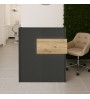 Γραφείο υποδοχής - reception με LED χρώμα ανθρακί - sepet oak 95,5x40x110,3εκ.