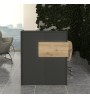 Γραφείο υποδοχής - reception με LED χρώμα ανθρακί - sepet oak 95,5x40x110,3εκ.