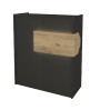 Γραφείο υποδοχής - reception με LED χρώμα ανθρακί - sepet oak 95,5x40x110,3εκ.