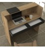 Γραφείο υποδοχής - reception με LED χρώμα sepet oak - ανθρακί 113,6x42x111,8εκ.