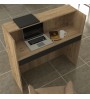 Γραφείο υποδοχής - reception με LED χρώμα sepet oak - ανθρακί 113,6x42x111,8εκ.