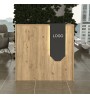 Γραφείο υποδοχής - reception με LED χρώμα sepet oak - ανθρακί 113,6x42x111,8εκ.