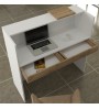 Γραφείο υποδοχής - reception με LED χρώμα λευκό - sepet oak 113,6x42x111,8εκ.
