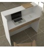 Γραφείο υποδοχής - reception με LED χρώμα λευκό - sepet oak 113,6x42x111,8εκ.