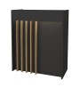 Γραφείο υποδοχής - reception με LED χρώμα ανθρακί - sepet oak 90x40x100εκ.