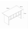 Γραφείο εργασίας χρώμα sepet oak - ανθρακί 140x60x75εκ.