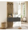 Έπιπλο εισόδου χρώμα ανθρακί - sepet oak 100x35x196,7εκ.