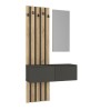 Έπιπλο εισόδου χρώμα ανθρακί - sepet oak 100x35x196,7εκ.
