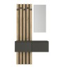 Έπιπλο εισόδου χρώμα ανθρακί - sepet oak 100x35x196,7εκ.