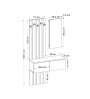 Έπιπλο εισόδου χρώμα ανθρακί - sepet oak 100x35x196,7εκ.