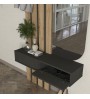Έπιπλο εισόδου χρώμα ανθρακί - sepet oak 90x27x205,6εκ.