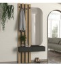 Έπιπλο εισόδου χρώμα ανθρακί - sepet oak 90x27x205,6εκ.