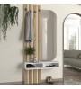 Έπιπλο εισόδου χρώμα λευκό - sepet oak 90x27x205,6εκ.