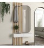 Έπιπλο εισόδου χρώμα λευκό - sepet oak 90x27x205,6εκ.