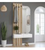 Έπιπλο εισόδου χρώμα λευκό - sepet oak 90x27x205,6εκ.