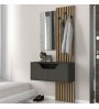 Έπιπλο εισόδου χρώμα ανθρακί - sepet oak 90x35x204,2εκ.