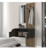 Έπιπλο εισόδου χρώμα ανθρακί - sepet oak 90x35x204,2εκ.