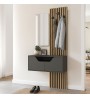 Έπιπλο εισόδου χρώμα ανθρακί - sepet oak 90x35x204,2εκ.