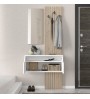Έπιπλο εισόδου χρώμα λευκό - sepet oak 90x35x204,2εκ.