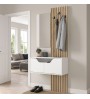 Έπιπλο εισόδου χρώμα λευκό - sepet oak 90x35x204,2εκ.
