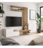 Σύνθεση τηλεόρασης χρώμα λευκό - sepet oak 180x36,8x200εκ.