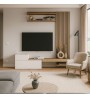 Σύνθεση τηλεόρασης χρώμα λευκό - sepet oak 180x36,8x200εκ.