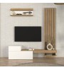 Σύνθεση τηλεόρασης χρώμα λευκό - sepet oak 180x36,8x200εκ.
