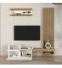 Σύνθεση τηλεόρασης χρώμα λευκό - sepet oak 180x36,8x200εκ.