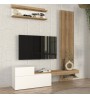 Σύνθεση τηλεόρασης χρώμα λευκό - sepet oak 180x36,8x200εκ.