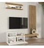 Σύνθεση τηλεόρασης χρώμα λευκό - sepet oak 180x36,8x200εκ.