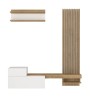 Σύνθεση τηλεόρασης χρώμα λευκό - sepet oak 180x36,8x200εκ.