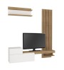 Σύνθεση τηλεόρασης χρώμα λευκό - sepet oak 180x36,8x200εκ.