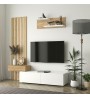 Σύνθεση τηλεόρασης χρώμα λευκό - sepet oak 183x31,3x196,9εκ.