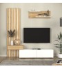Σύνθεση τηλεόρασης χρώμα λευκό - sepet oak 183x31,3x196,9εκ.