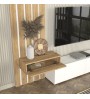 Σύνθεση τηλεόρασης χρώμα λευκό - sepet oak 183x31,3x196,9εκ.